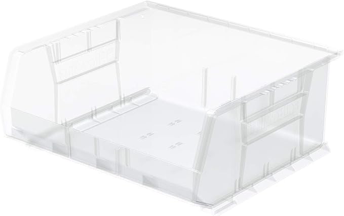 Akro-Mils 30250 AkroBins Plastic Storage Bins, 15"x16"x7", Clear, 6-Pack | Space-Saving Stackable Bins for Garage, Pantry, Craft Organization