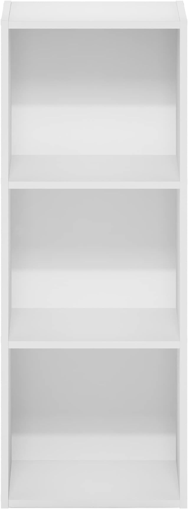 Furinno Pasir 3-Tier No Tool Assembly Open Shelf Bookcase, White