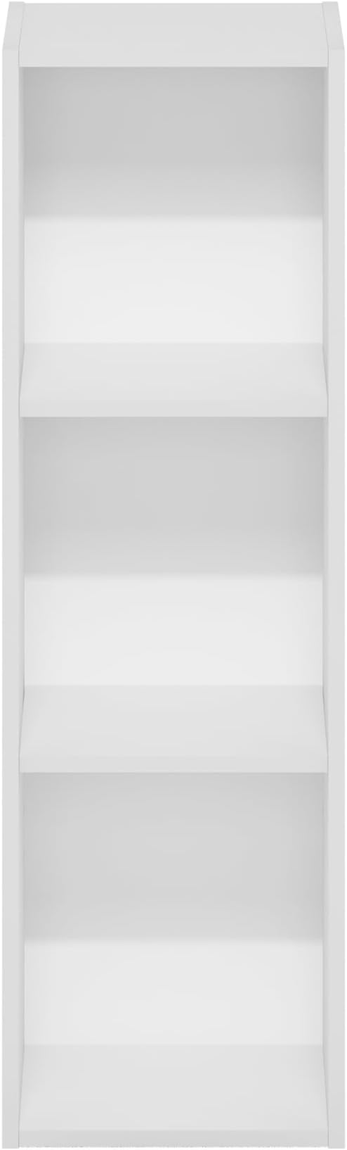 Furinno Fulda Book Shelf, 3-Tier Narrow Bookshelf, Bookcase with 10-in Width Storage Shelf, 9.3 x 9.8 x 31.5, for Living Room, Bedroom, Home Office, White