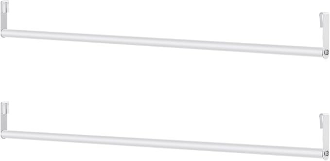 2 Pack Wire Shelving Garment Hanger Bar Wire Shelving Accessories Industrial Closet Clothes Rods for Home Retail Store(White,36 Inch)