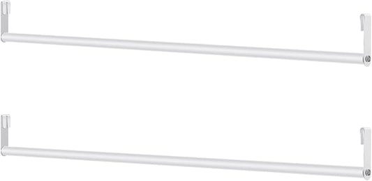 2 Pack Wire Shelving Garment Hanger Bar Wire Shelving Accessories Industrial Closet Clothes Rods for Home Retail Store(White,48 Inch)