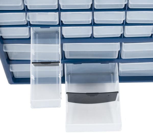 Plastic Storage Drawers – 42 Compartment Organizer – Desktop or Wall Mount Container for Hardware, Parts, Crafts, Beads, or Tools by Stalwart, 10 Targets