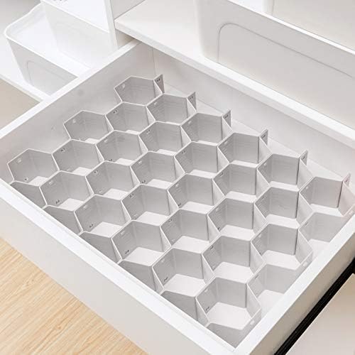 Drawer Divider Organizer DIY Plastic Grid Honeycomb Drawer Divider Gray 2 Pack