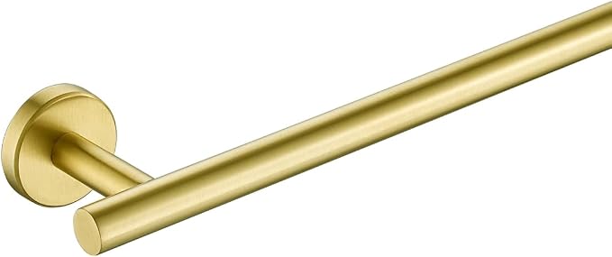JQK Bathroom Towel Bar, Brushed Gold 12 Inch 304 Stainless Steel Thicken 0.8mm Towel Rack, Towel Holder Wall Mount, Useable Length 9 Inch TB110L9-BG