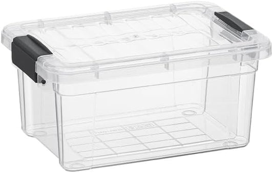Superio Mini Storage Container Plastic Crayon Box Art Supplies and Sewing Case Stackable Clear Small Organizer for Beads, Stationery, Chalk, and Food, 1.05 Quart