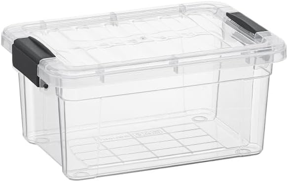 Superio Mini Storage Container Plastic Crayon Box Art Supplies and Sewing Case Stackable Clear Small Organizer for Beads, Stationery, Chalk, and Food, 1.05 Quart