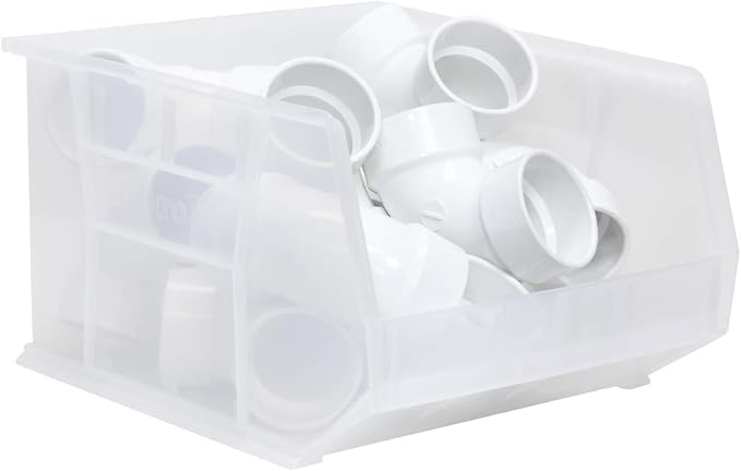 Akro-Mils 30270 AkroBins Plastic Storage Bins, 18"x16"x11", Clear, 3-Pack | Space-Saving Stackable Bins for Garage, Pantry, Craft Organization