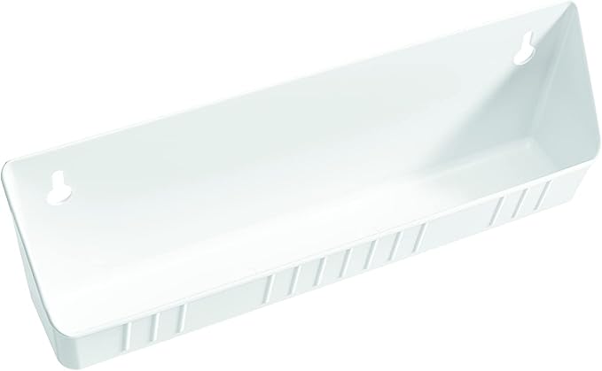 Rev-A-Shelf 14" Tip-Out Plastic Sink Trays for Kitchen and Bathroom Base Cabinet, Pull Out Vanity Shelf Home Organizer, White, 6572-14-11-52
