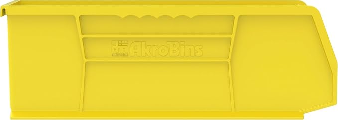 Akro-Mils 30234 AkroBins Plastic Storage Bins, 15"x5"x5", Yellow, 12-Pack