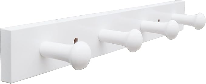 Wall-Mounted Hook Coat and Hat Rack | Decorative Household Items | Entrance | Foyer | Hallway | Bathroom | Bedroom (4 Hooks, White)