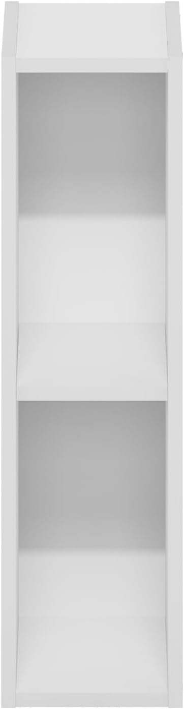 Furinno Fulda Book Shelf, 2-Tier Narrow Bookshelf, Bookcase with 6-in Width Storage Shelf, 9.3 x 5.9 x 21.2, for Living Room, Bedroom, Home Office, White