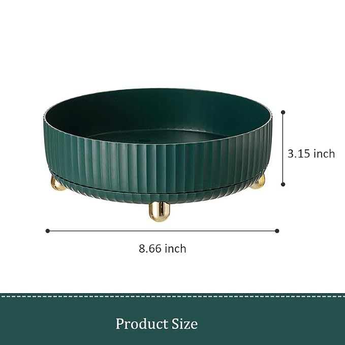 360 Rotating Makeup Perfume Organizer Skincare Tray, Small Teal Green | 360 Degree Spinning Lazy Susan Organizer Lotion Cosmetics Storage for Dresser, Vanity, Bathroom Countertop