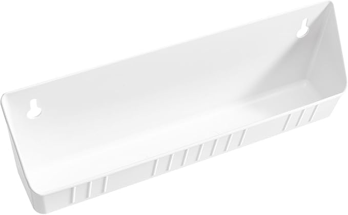 Rev-A-Shelf 11" Tip-Out Plastic Sink Trays for Kitchen and Bathroom Base Cabinet, Pack of 2 Pullout Vanity Shelf Home Organizer, White, 6572-11-11-52