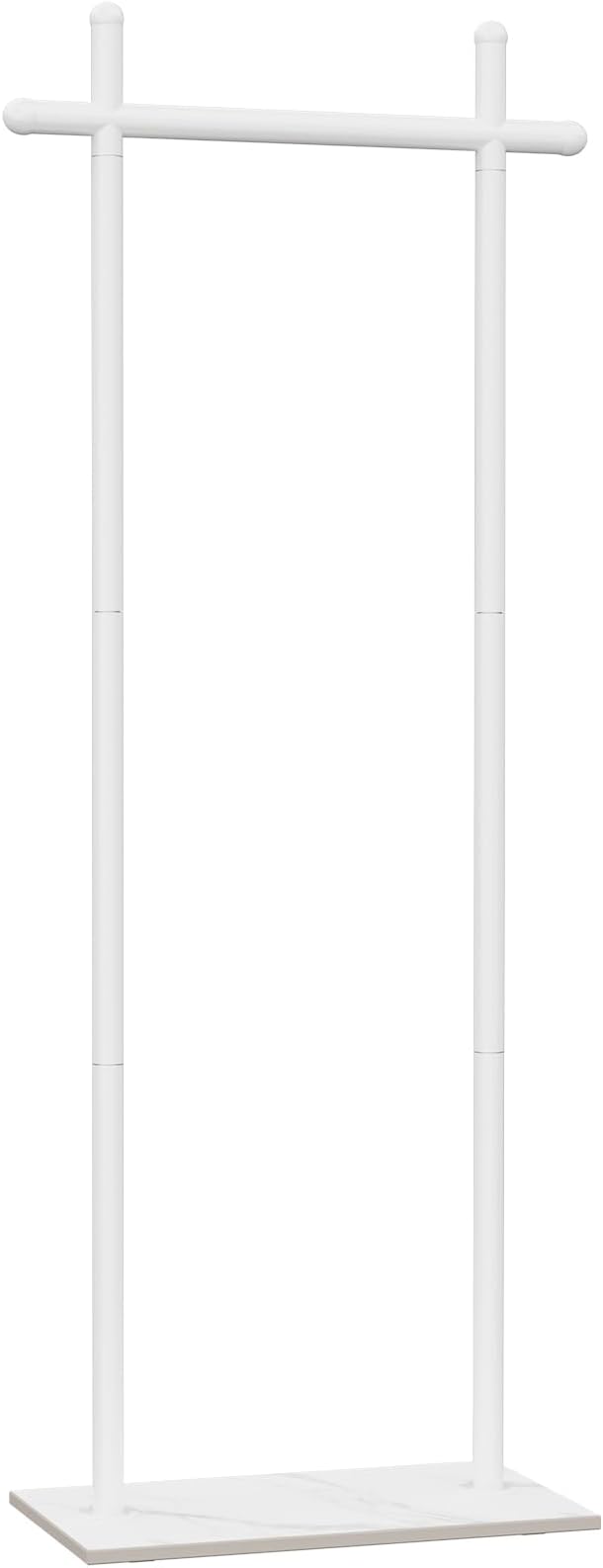 Industrial Clothes Racks,Metal Garment Trees,68.9in,White,Small | Coat Racks Freestanding with Natural Patterned Bottom Plate,Easy to Clean Coat Hangers for Home,Clothing Stands for Office