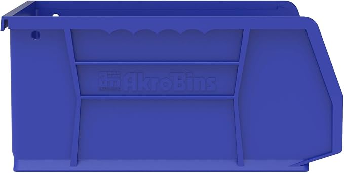 Akro-Mils 30235 AkroBins Plastic Storage Bins, 11"x11"x5", Blue, 6-Pack