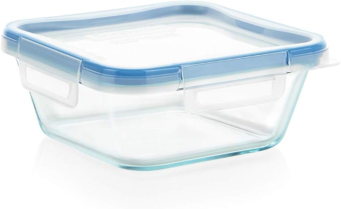 Snapware Total Solutions (2-Pack, 1 & 4 Cup) Glass Food Storage Containers Set, Airtight & Leakproof Locking BPA-Free Lids, Freezer Dishwasher Microwave Safe