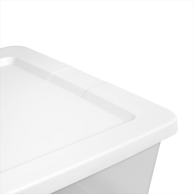 41-Quart Clear Plastic Under-Bed Storage Bin with Snap-Lock Lid | 29.3" x 45.7" x 15.2cm, Stackable Design, See-Through Body, Seasonal Clothing Storage, Secure Stacking Lid