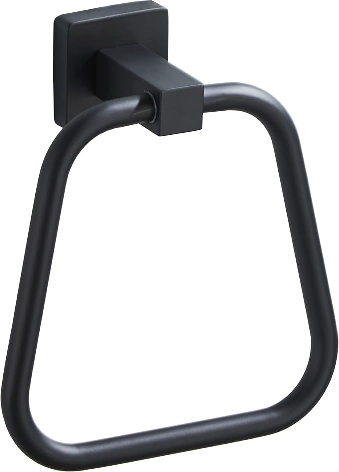Matte Black Towel Ring for Bathroom, Kitchen Bath Towel Holder Hangers Wall Mount Heavy Duty Stainless Steel