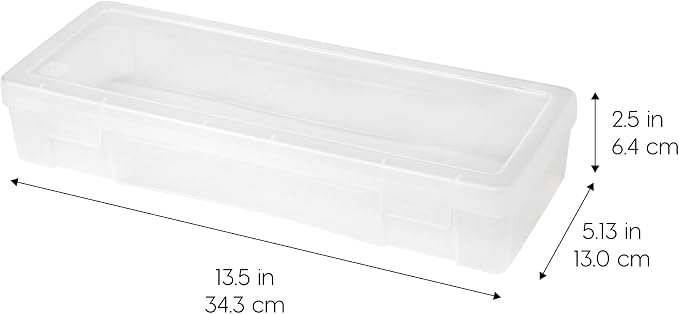 IRIS USA Clear Cases |Made in USA| Plastic Box Organizers (10-Pack)- Large | Bead Storage Organizing Containers with Snap Lid for Arts, Crafts, Ephemera, Stickers, & Dance Cheer