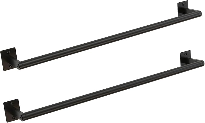 2 Packs 24 Inch Bathroom Towel Bar, Matte Black Towel Racks for Bathroom, JIAPAIDUO Bathroom Towel Rack Wall Mounted, Bath Hand Towel Holder Organizer, Modern Home Decor Towel Rod