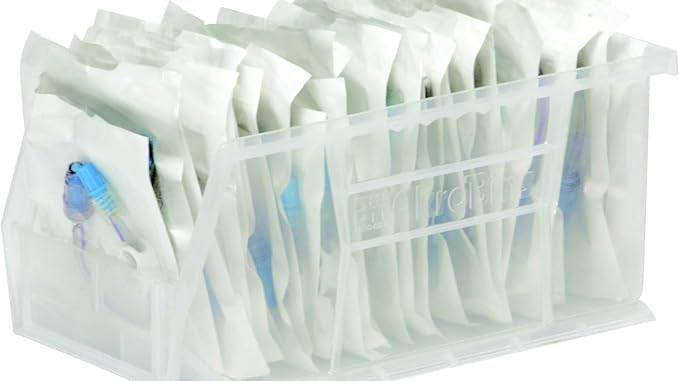 Akro-Mils 30230 AkroBins Plastic Storage Bins, 11"x5"x5", Clear, 12-Pack | Space-Saving Stackable Bins for Garage, Pantry, Craft Organization