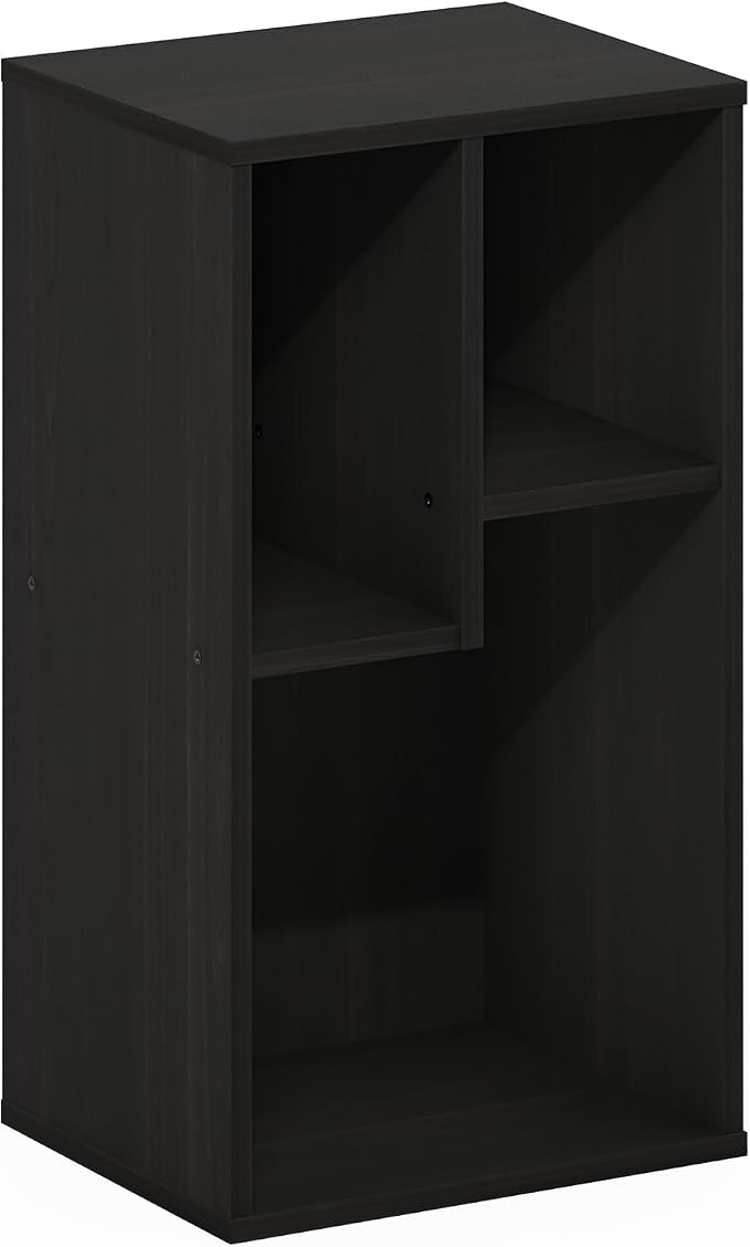 Furinno DALY Book Shelf, 3-Cube Bookshelf, Cube Storage Organizer Bookcase with Irregular Compartments, 9.4 x 11.7 x 21.3, for Living Room, Bedroom, Home Office, Espresso