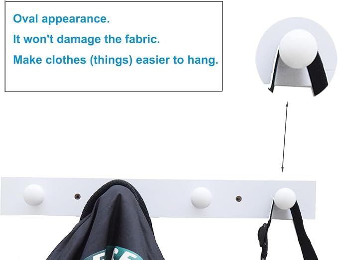 Wall-Mounted Hook Coat and Hat Rack | Decorative Household Items | Entrance | Foyer | Hallway | Bathroom | Bedroom (4 Hooks, White)