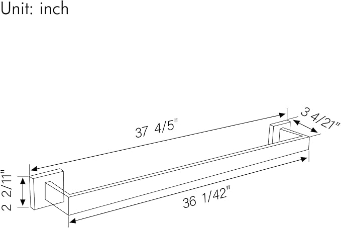 BANOLUX Towel Rack, 36-Inch Single Towel Bars for Bathroom, Towel Racks for Bathroom Wall Mounted SUS304 Stainless Steel Hand Towel Holder Organize Heavy Duty, Chrome Towel Bar