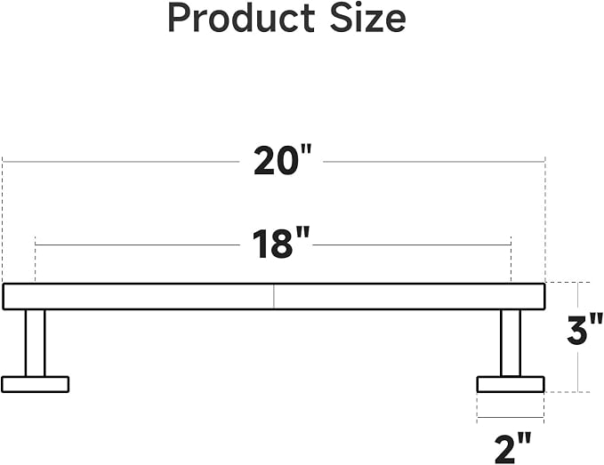 USHOWER Matte Black Towel Bar, 18-Inch Towel Racks for Bathroom | Thicken SUS304 Stainless Steel Towel Rod, Towel Holder Wall-Mounted, Modern Home Decor (Total Length 20-Inch)