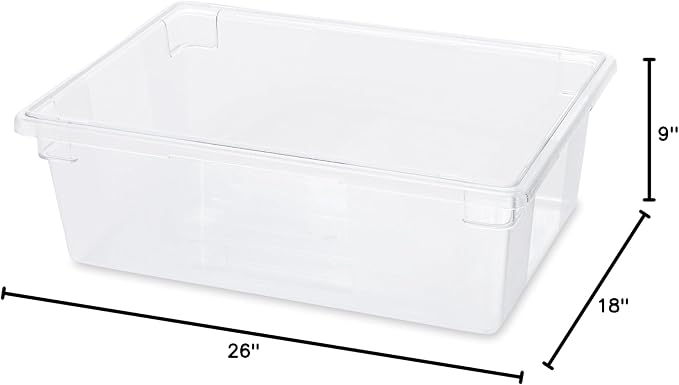 Rubbermaid Commercial Products Food Storage Box/Tote for Restaurant/Kitchen/Cafeteria, 12.5 Gallon, Clear