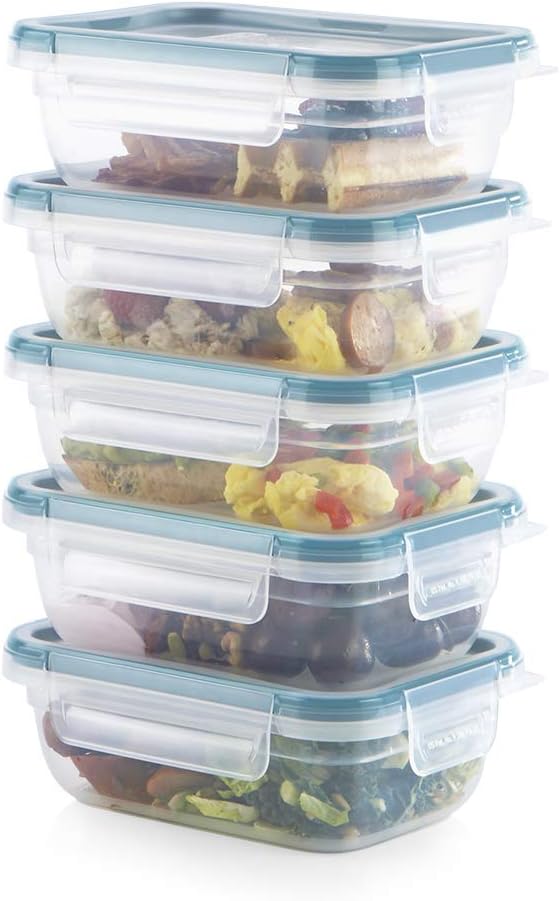 Snapware Total Solutions (3 Cup) Plastic Food Storage Containers Set, Airtight & Leakproof Locking BPA-Free Lids Tupperware, Freezer Dishwasher Microwave Safe (Pack of 10)