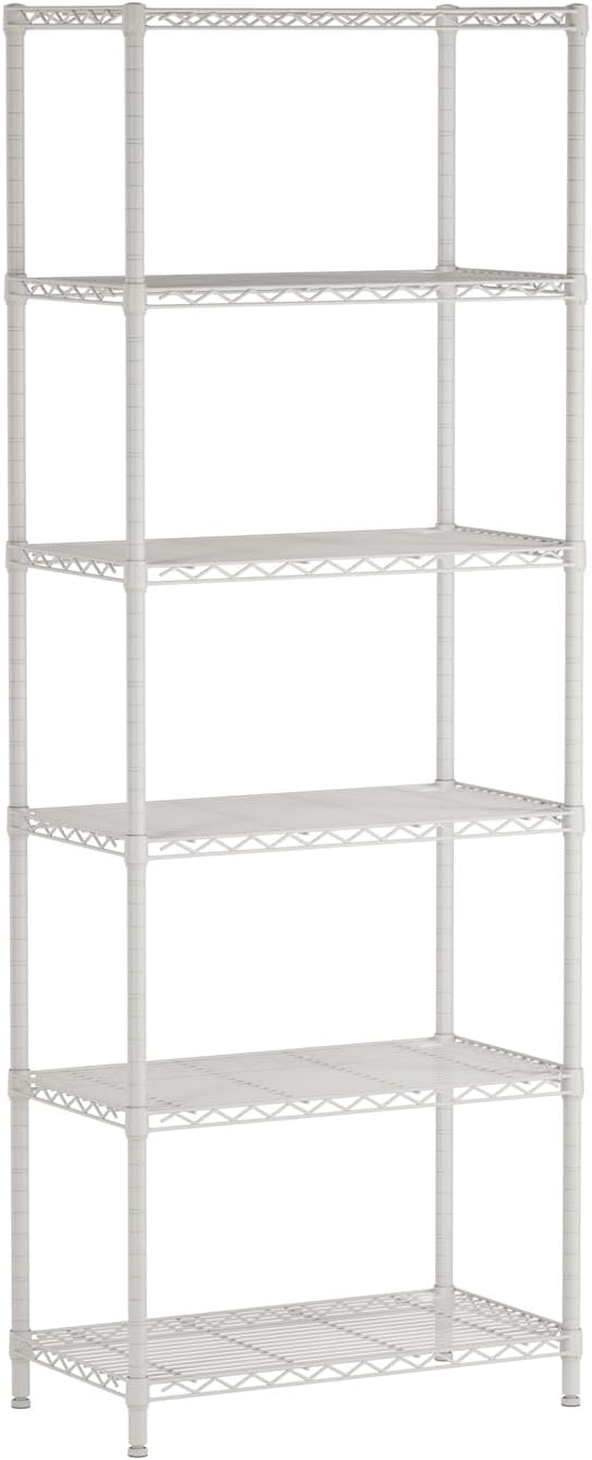 SINGAYE 6 Metal Shelves Wire Shelving Storage Shelf Adjustable Unit Pantry | 6 Tier Kitchen Laundry Room Organization Home Pantry Closet Bathroom Organizers Garage Rack 14" D x 24" W x 72" H White