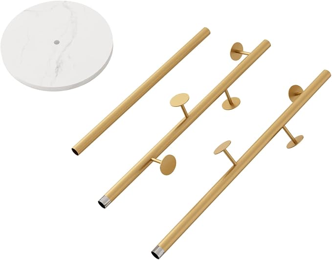Gold Coat Racks with 7 Hooks, Branches Coat Tree Entryway, Freestanding | Modern Hat Rack, Easy to Assemble, Heavy Stable Marble Base