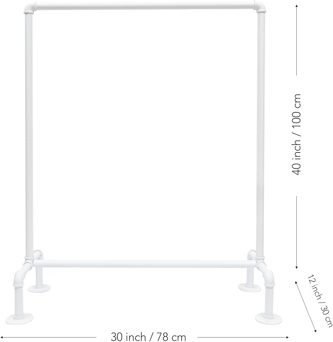 Kids Pipes Dress up Clothing Rack, Kids Clothes Rack, Child Garment Rack | Heavy Duty Hanging Clothes Rod, Toddler Clothing Rack, Baby Clothes Organizer, Girls Storage Wardrobe Organizers, White Metal