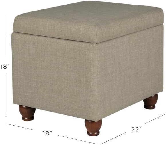 Spatial Order 22" Medium Rectangular Storage Ottoman - Tan