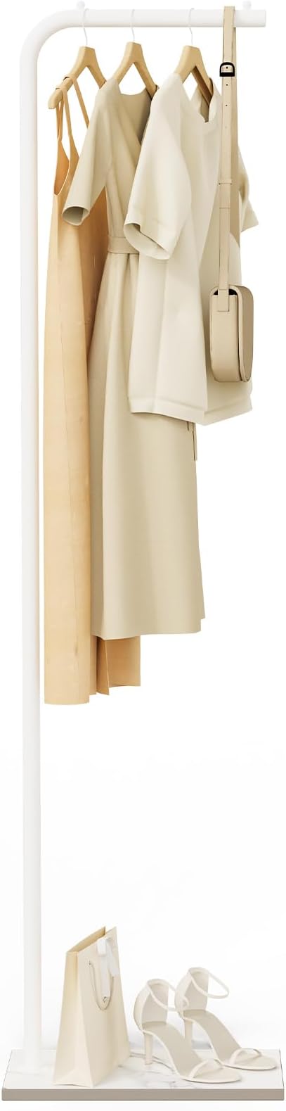 Coat Rack Freestanding with Rock Base,Clothes Stand,70.8In,White | Metal Clothing Rack with Rock Base,Coat Tree,Standing Hanger for Coat,Hat,Scarve,Garment Stand for Bedroom,Hallway,Entrance