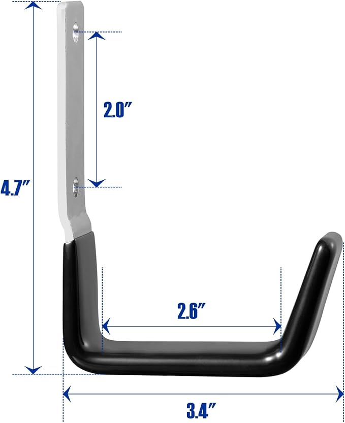 GeeWatom Heavy Duty Steel Garage Hooks,Garage Storage Utility Hooks,Anti-Slip Hanger, Tool Organizer,Steel Wall Mount Organizer, Garden Hose Hanger (Small-6PC)