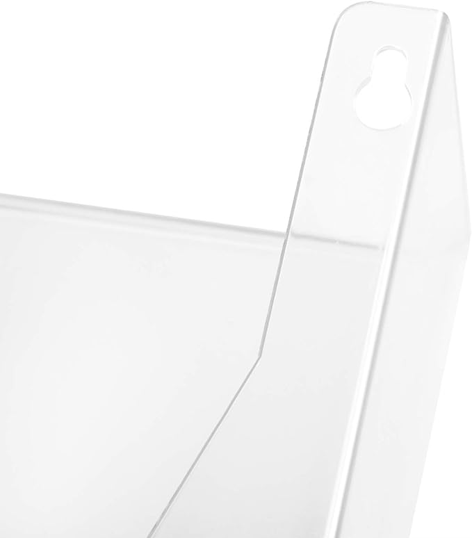 Amazon Basics Expandable Plastic Wall File Organizer, Hanging File Holder, Letter Size, 1-Pocket, Clear, Space Saving for Office Home