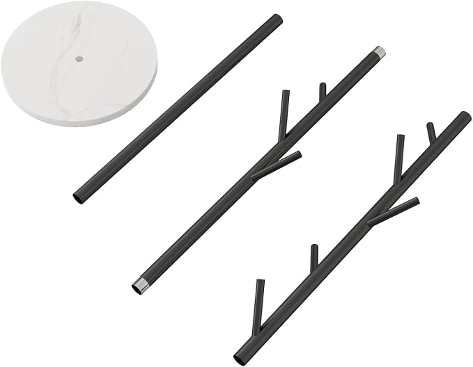 DOORXIFO Black Metal Coat Rack, Freestanding with Hooks, Entryway Coat Rack Stand, Coat Racks with Marble Base, Coat Tree for Hanging Clothes, Hats, Bags | Modern Hat Rack, Easy to Assemble, Heavy Stable Marble Base