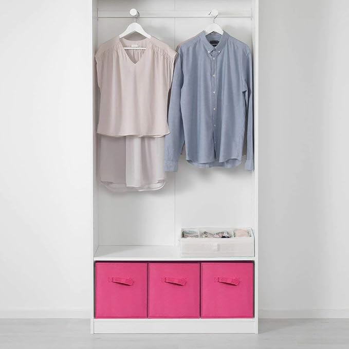 ShellKingdom Storage Bins, Foldable Fabric Storage Cubes And Cloth Organizer Drawer For Closet And Toys, 2 Pack (Fuchsia) | Storage Organizer For Closet And Toys, 10.5x10.5x11 INCH, 2 Pack (Fuchsia)