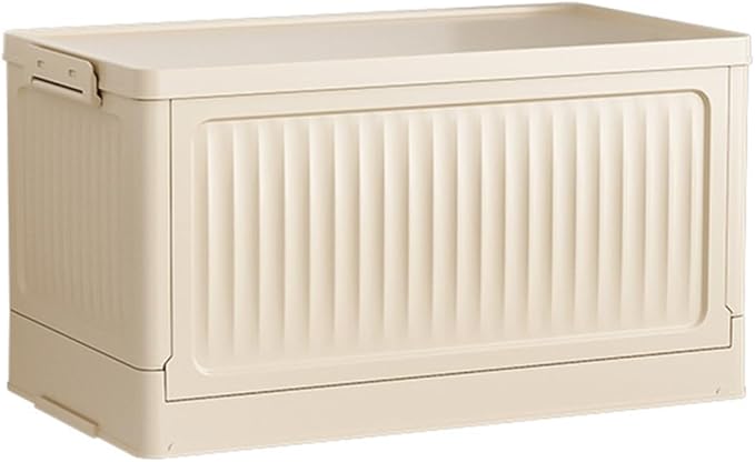 Foldable Storage Bin with Lid, 1‑Pack Beige – Collapsible Storage Box Organizer for Closet, Clothes, Toys, Books, Documents