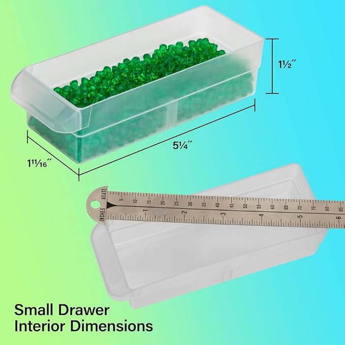 Akro-Mils 16-Drawer Plastic Drawer Storage Cabinet for Garage Organization, Beads, Makeup Organizer, Building Bricks Storage, Teacher Toolbox, 10-1/2-Inch W x 6-1/2-Inch D x 8-1/2-Inch H, 10116 White