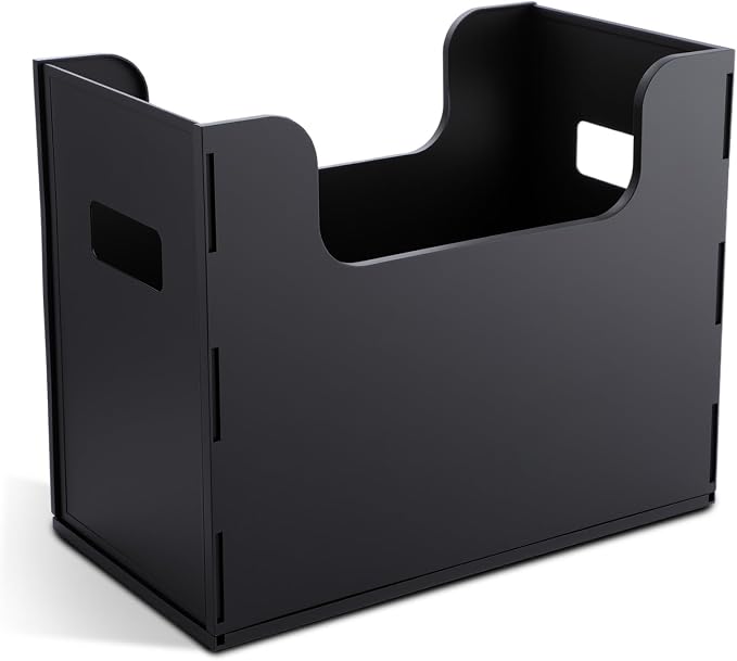 1 Pcs Portable Desktop File, Side Handles, Filing Organizer, Hanging File Folders, Letter Size for Schools Office Home (Black)