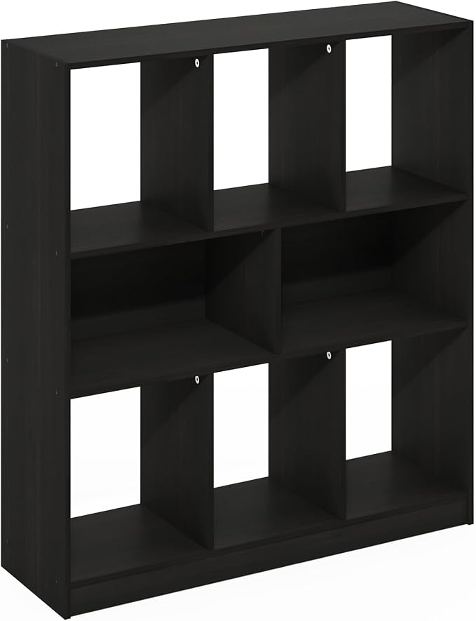 Furinno DALY Book Shelf, 8-Cube Bookshelf, Horizontal Cube Storage Organizer Bookcase, 10.9 x 35.4 x 39.4, for Living Room, Bedroom, Home Office, Espresso