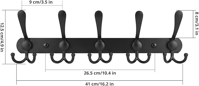 GlazieVault Coat Rack Wall Mount - Stainless Steel Coat Rack (2 Pack) - Heavy Duty Coat Hooks Wall Mounted - Hanger for Hat Towel Robes Jacket Clothes for Bathroom Entryway