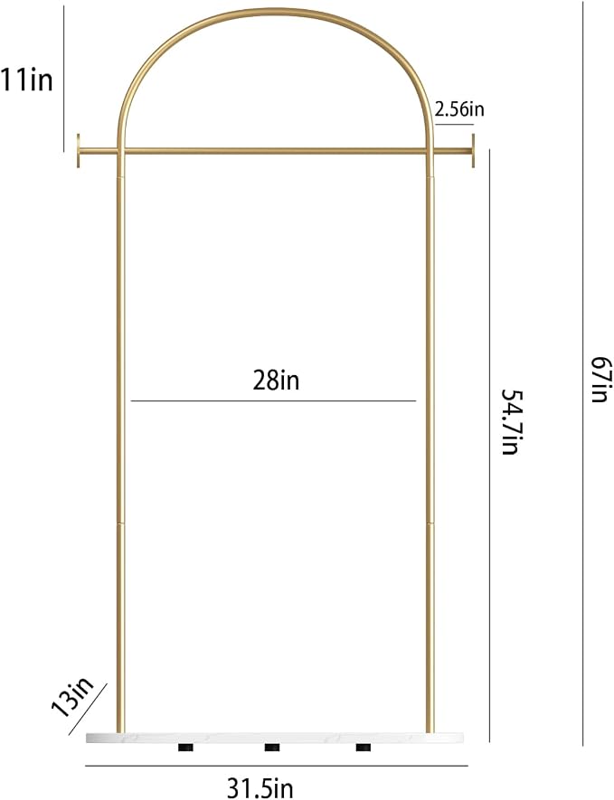TIEOU Metal Gold Coat Rack, Freestanding Entryway Stand, Hat Coat Hanger, Small Clothing Rack, Modern