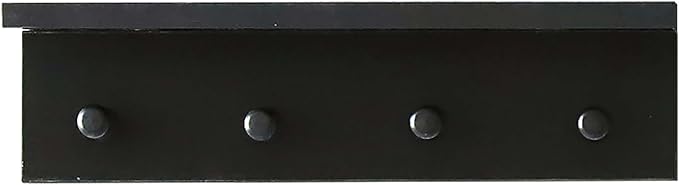 Entrance Coat Rack ，Coat Hooks, Wall-Mounted Wooden Hook Rack, Wall-Mounted Shelves are Very Suitable (Black Color Finish—A-1)
