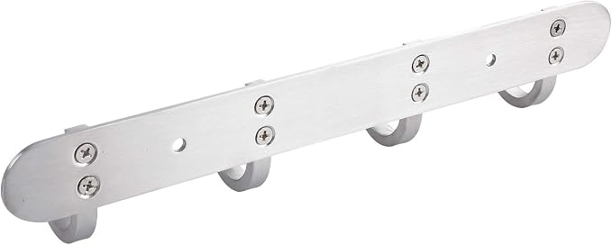 Coat Hook Rack Brushed Nickel - Sagmoc 10.6-Inch Coat&Towel Hook Rail Wall Mounted with 4 Hooks, Durable Wall Hangers for Bedroom, Bathroom, Foyer, Hallway (SUS304 Stainless Steel)