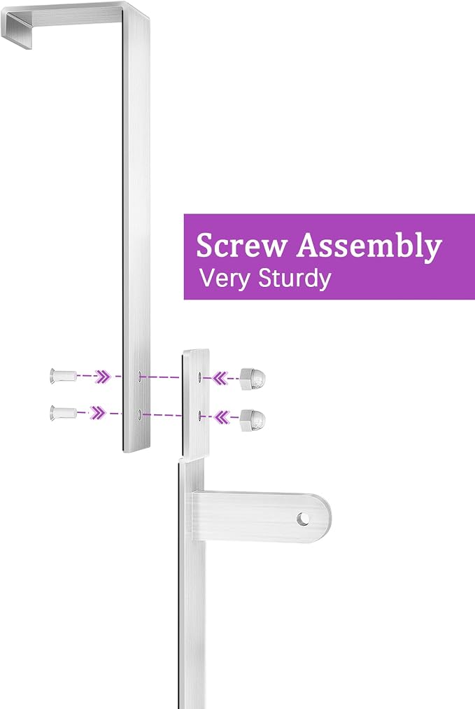 16Inch Over The Door Towel Rack, VOTZAAQ Stainless Steel Over Door Towel Holder, Door Towel Hanger with 3 Tier Towel Bars, Over Door Towel Storage for Bathroom, Brushed Nickel
