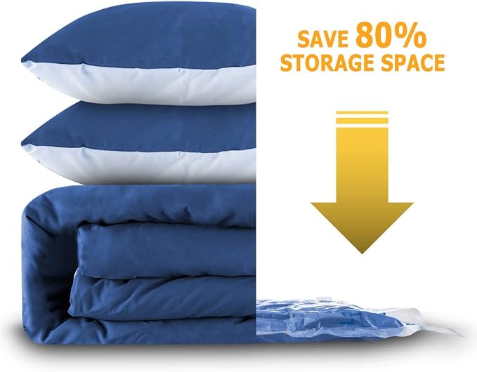 MEIQIHOME Vacuum Storage Bags, Space Saver Sealer Bags,Vacuum seal bags for clothing, Pillows, Comforters, Blankets, Bedding,Travel,6 XXL